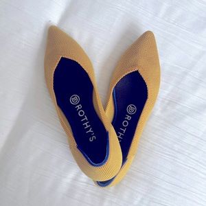 Rothy’s The Point, Marigold, size 6, point toe flats